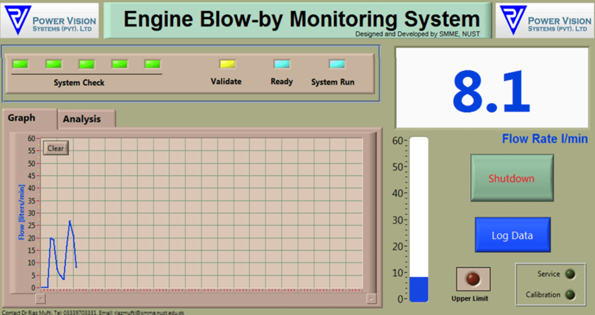 Engine Blow-by Monitoring System GUI