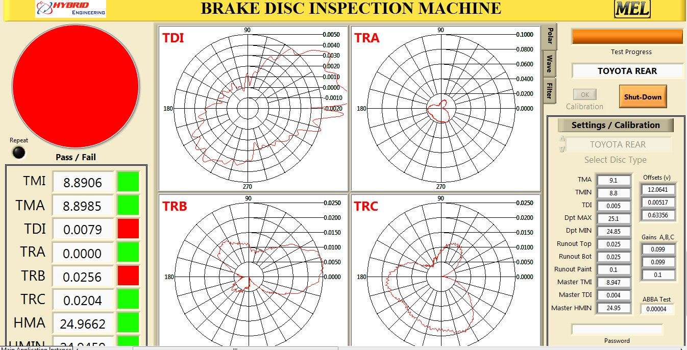 brake disc inspection machine